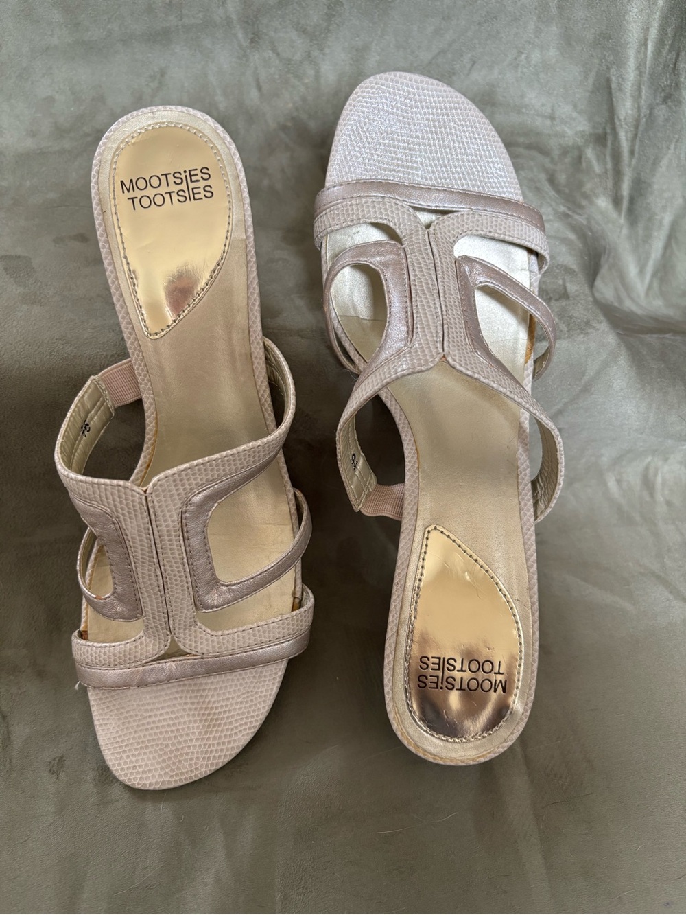Mootsies Tootsies Vintage Y2K Retro Metallic Strappy Sandals Kitten Heels SZ 9.5 - Picture 10 of 16